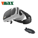 RITECH VMAX Virtual Reality VR Glasses 3D Headset for 4.7-6.0 " Smartphones with Bluetooth Remote Controller for Samsung S8